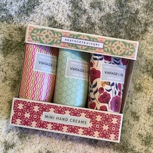 Heathcote & Ivory Vintage & Co ScentedMini Hand Cream Set of 3 NWT 3x 1.01 oz.